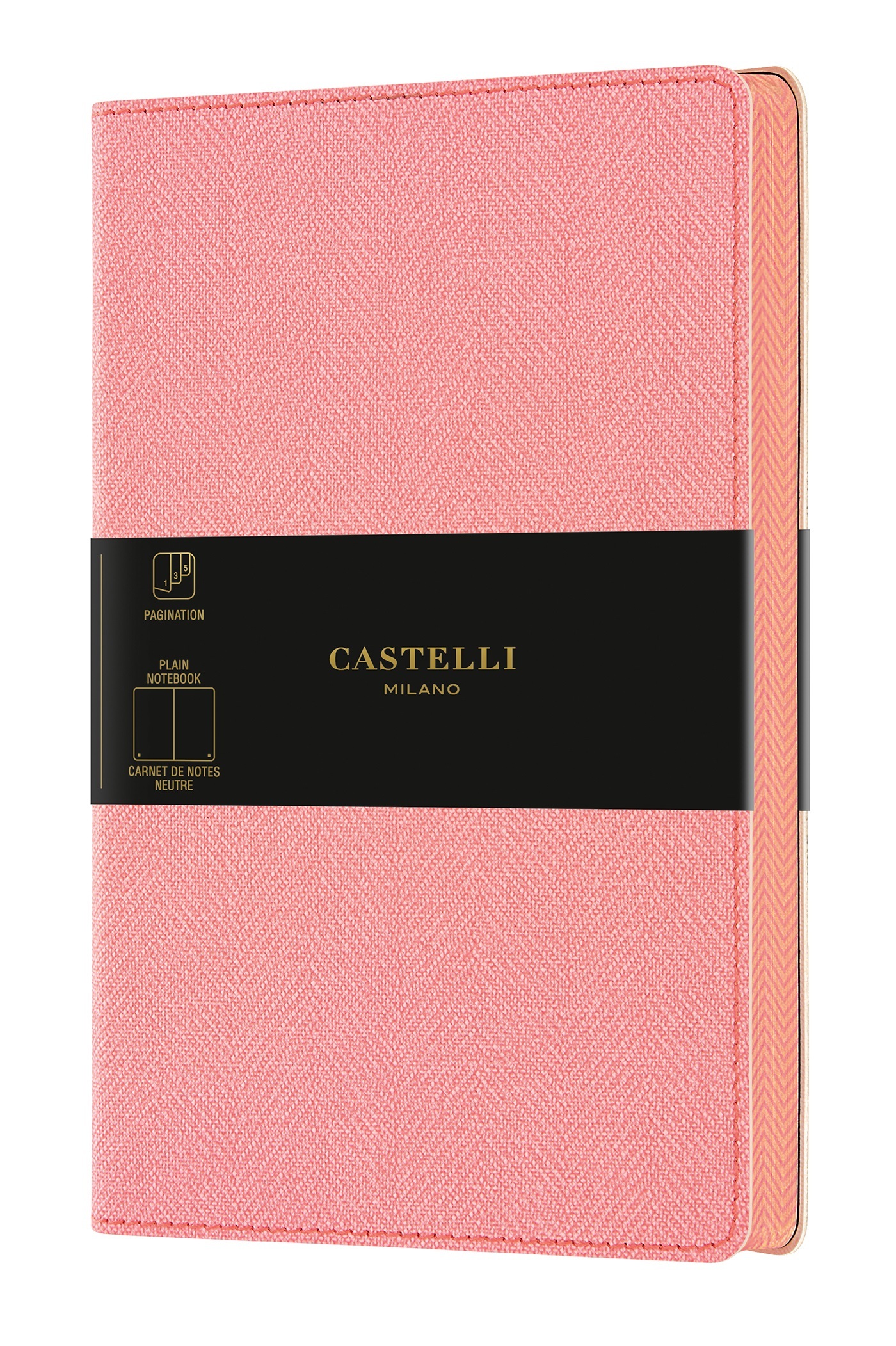 Carnet Harris grand format uni rose