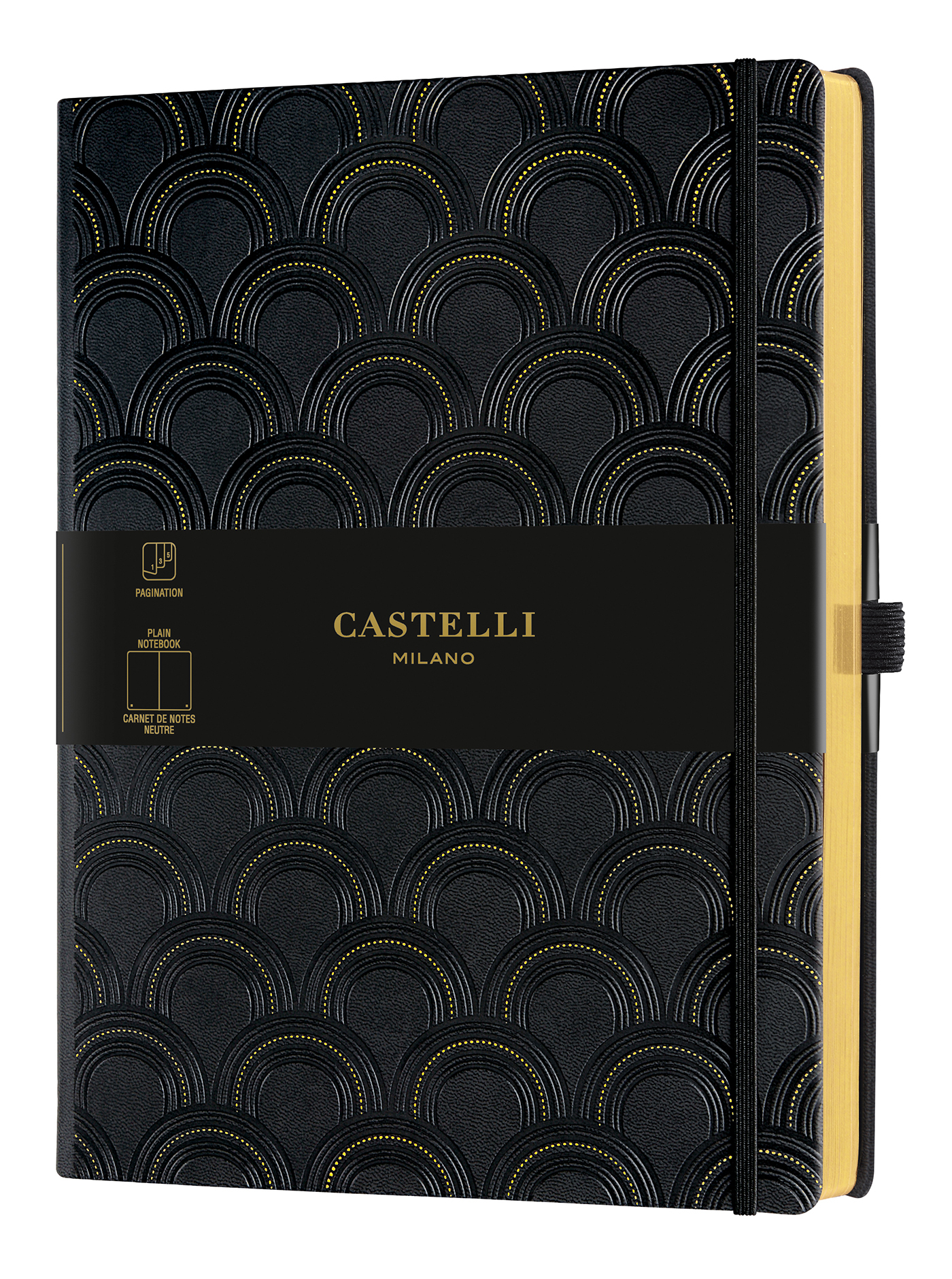 Carnet C&G très grand format uni art deco gold