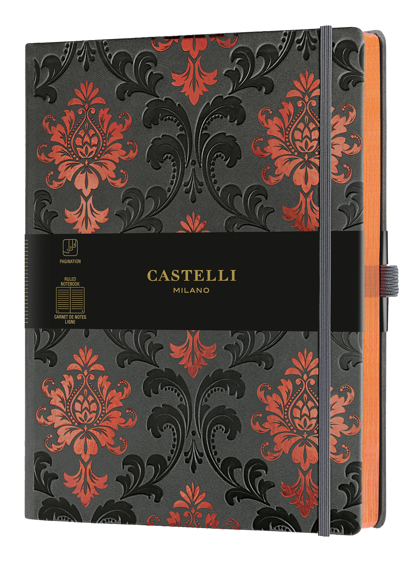 Carnet C&G très grand format ligne baroque copper