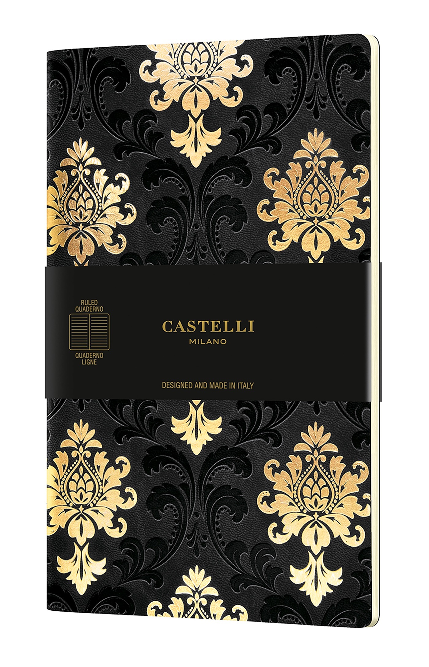 Cahier Quaderno C&G Grand format ligné Baroque Gold