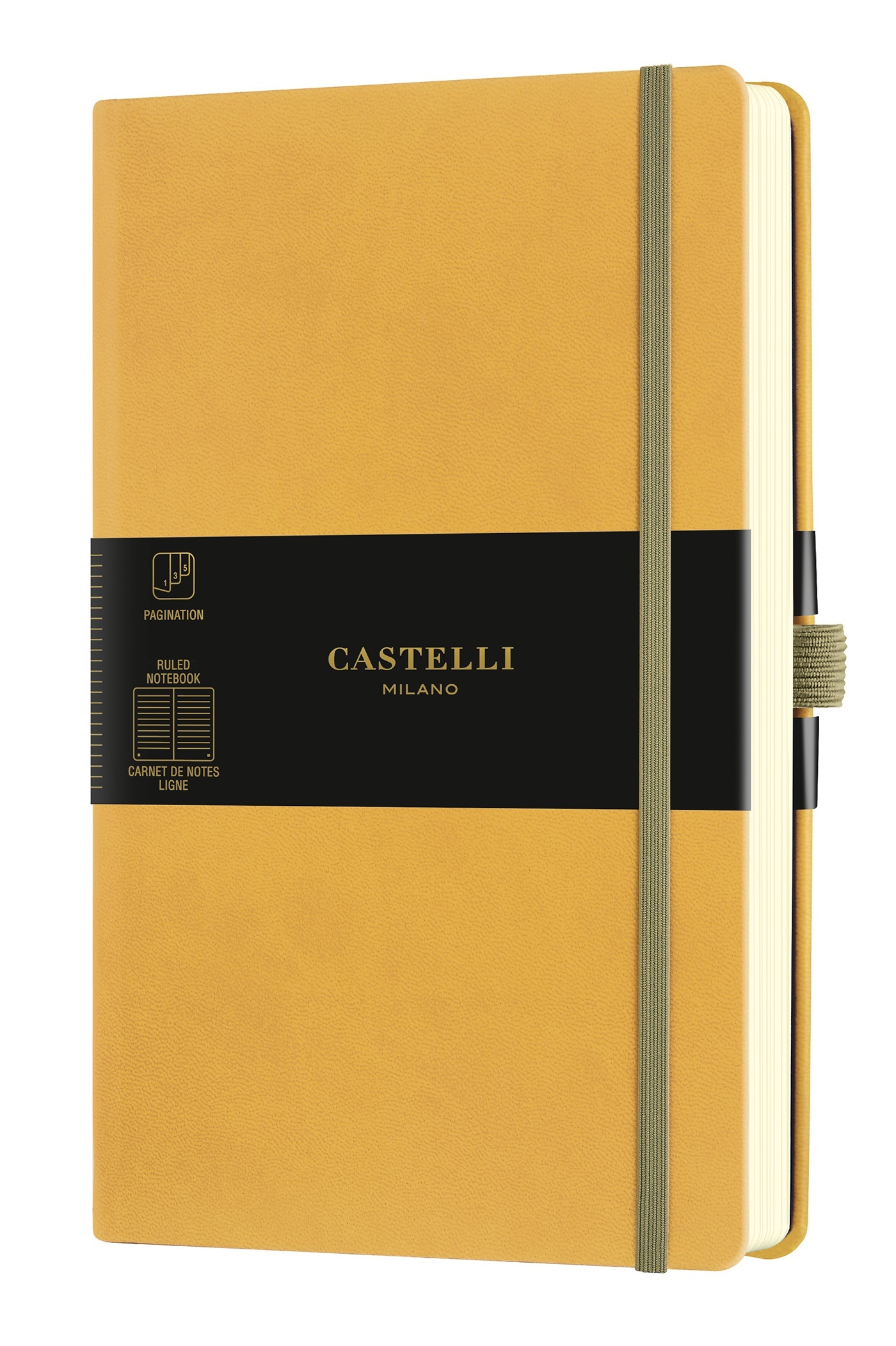 CARNET AQUARELA TRES GRAND FORMAT LIGNE MUSTARD