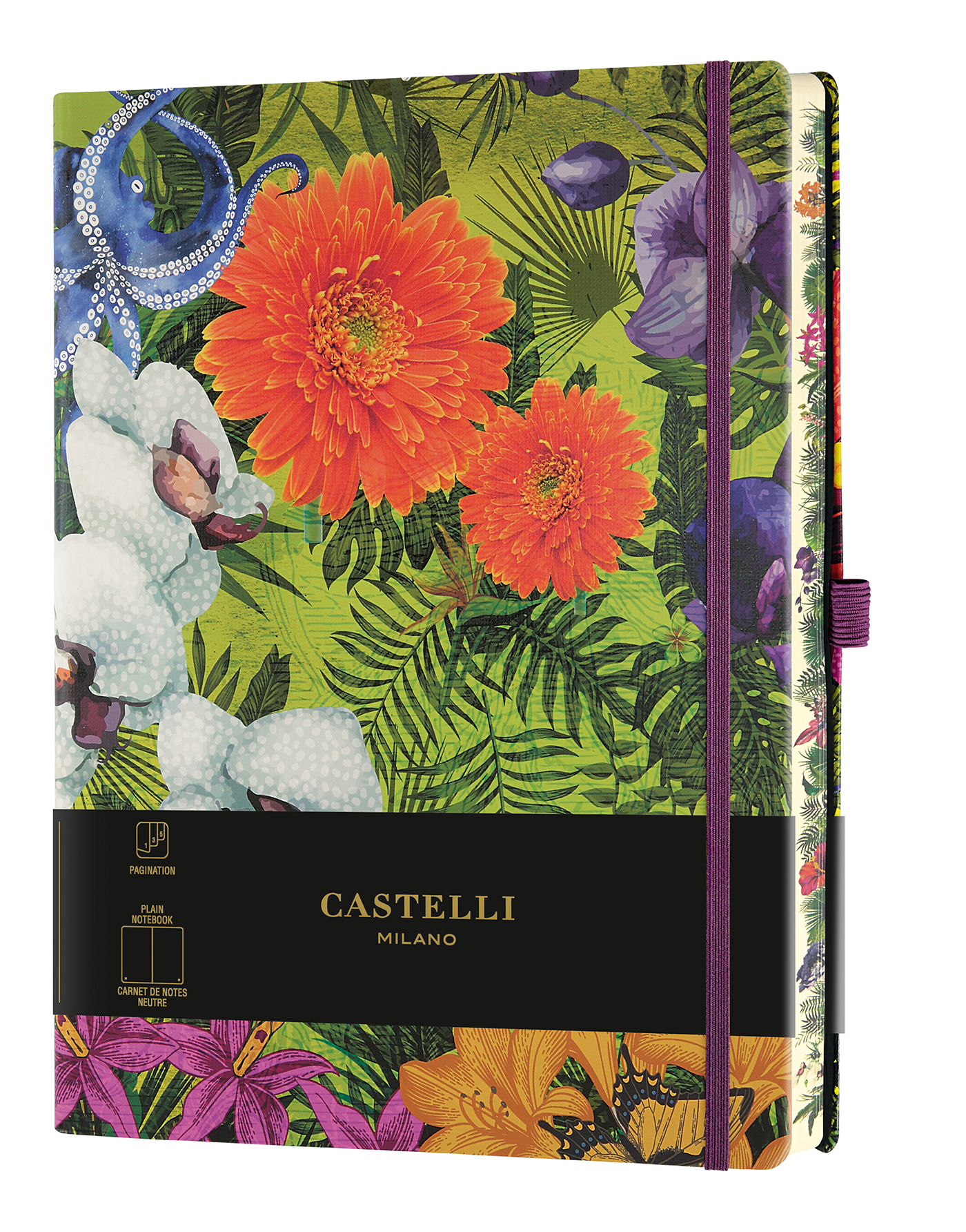 Carnet Eden très grand format uni orchid