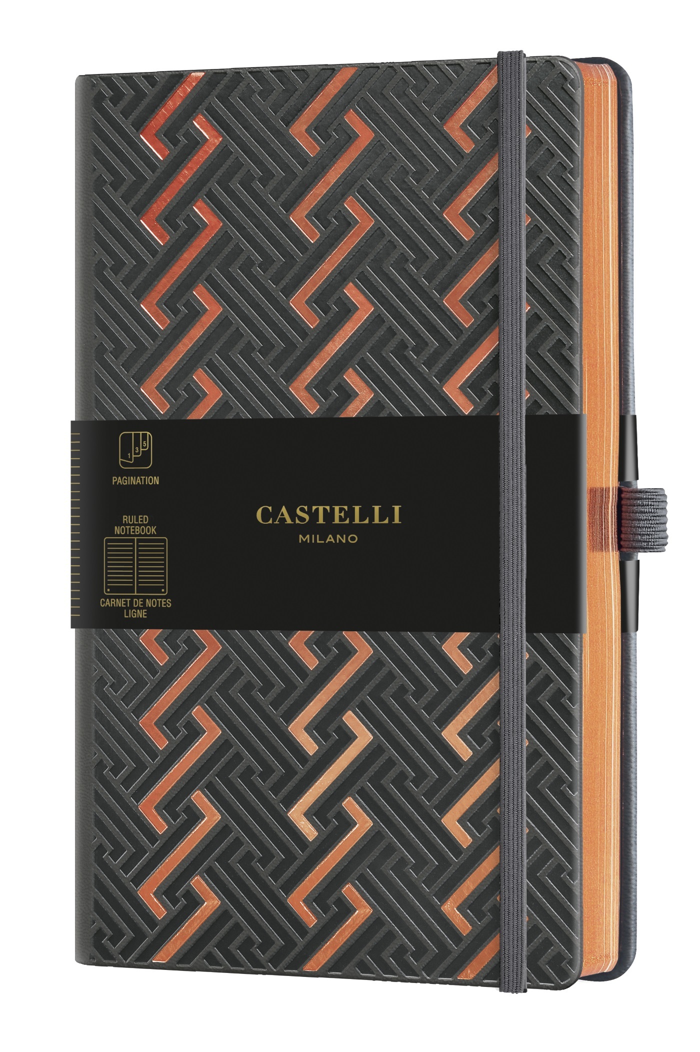 Carnet C&G grand format ligné romans copper