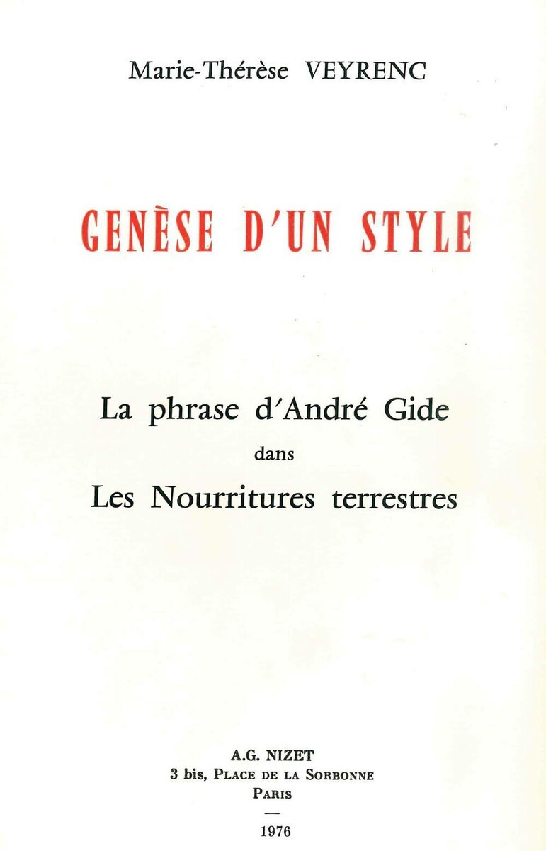 Genèse d'un style