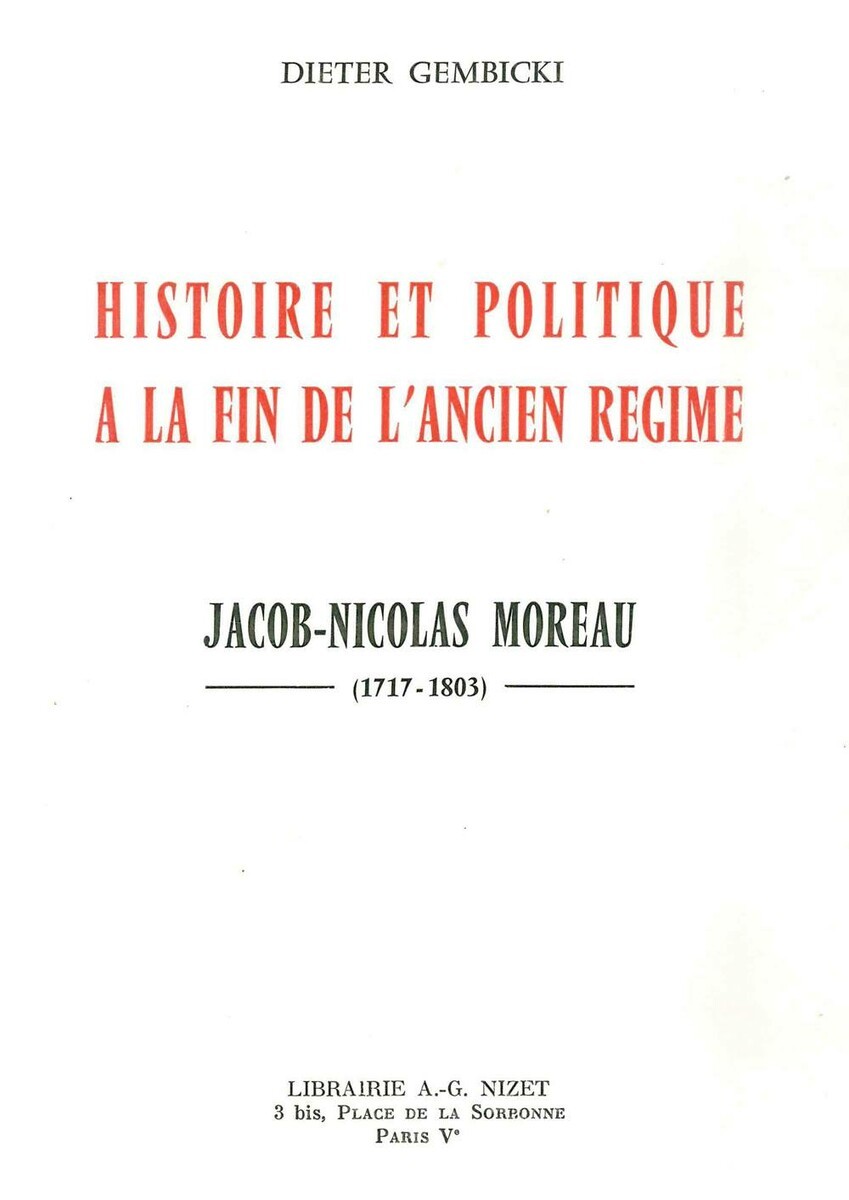 Histoire et politique à la fin de l'Ancien Régime