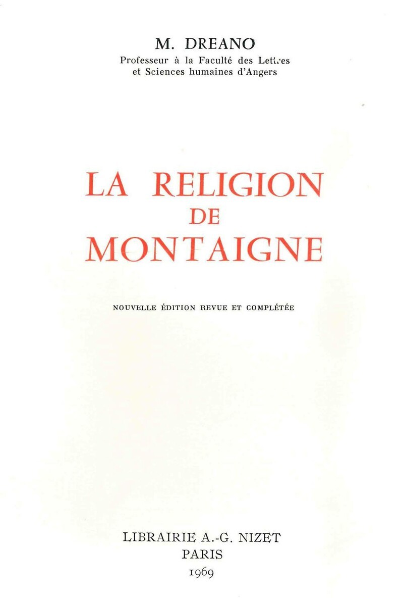 La Religion de Montaigne