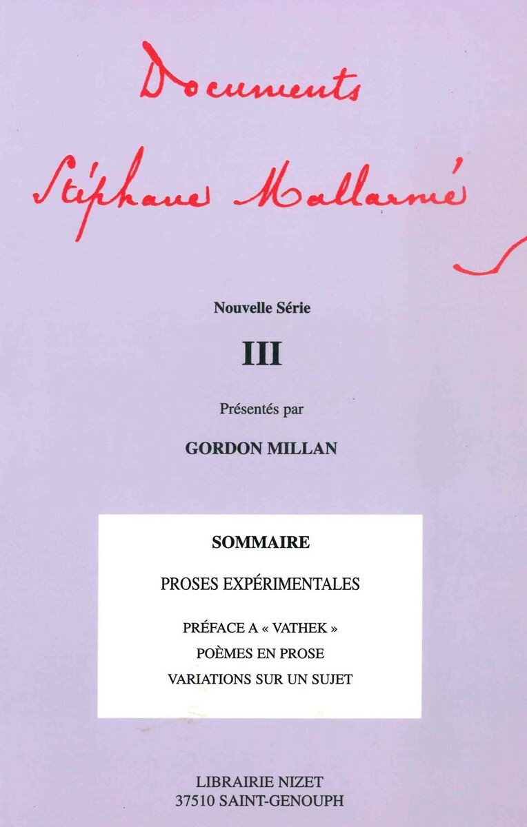 Documents Stéphane Mallarmé - Nouvelle série III