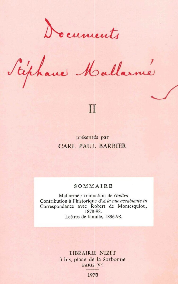 Documents Stéphane Mallarmé II