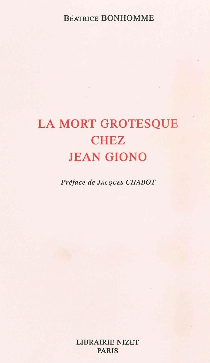 La Mort grotesque chez Jean Giono