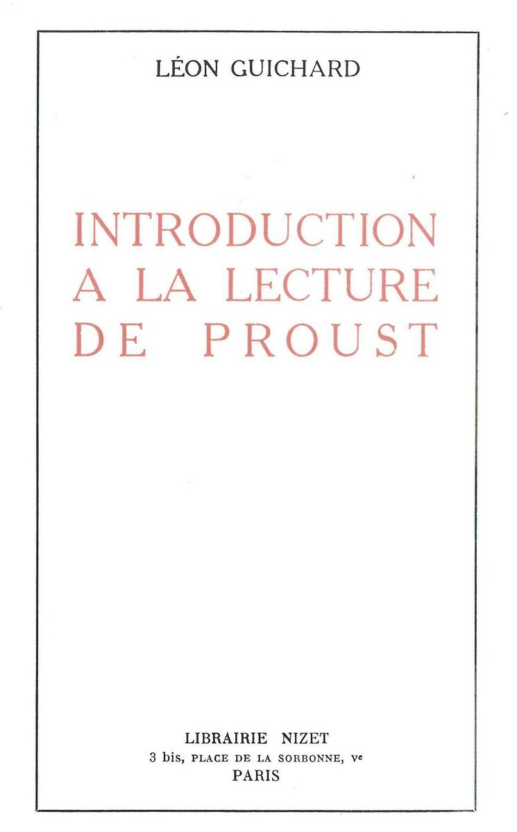 Introduction à la lecture de Proust