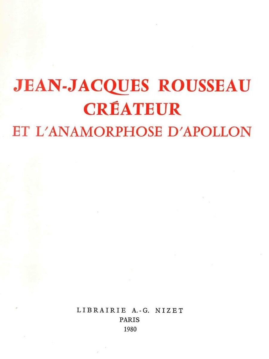Jean-Jacques Rousseau créateur