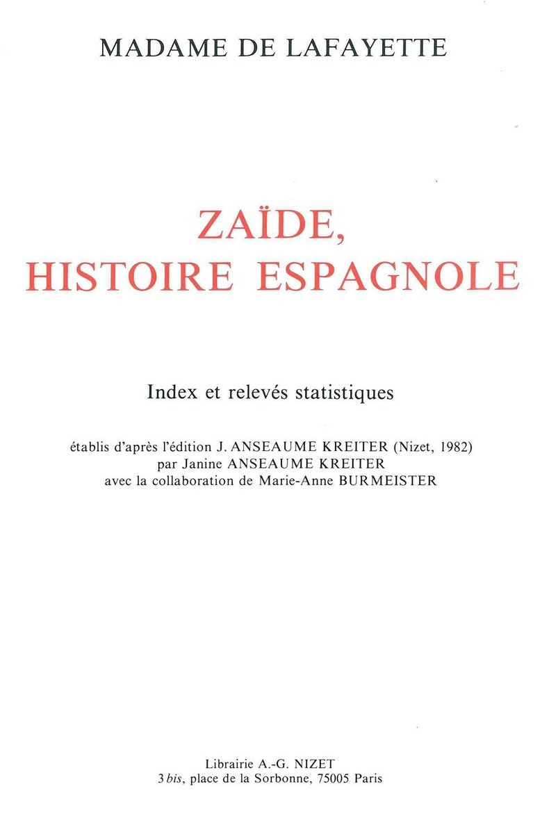 Zaïde, Histoire espagnole