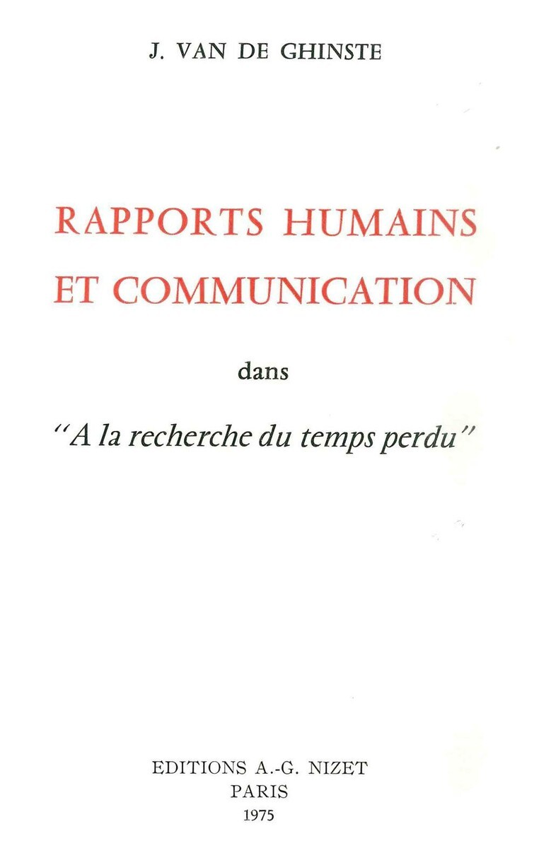 Rapports humains et communication dans "À la recherche du temps perdu"