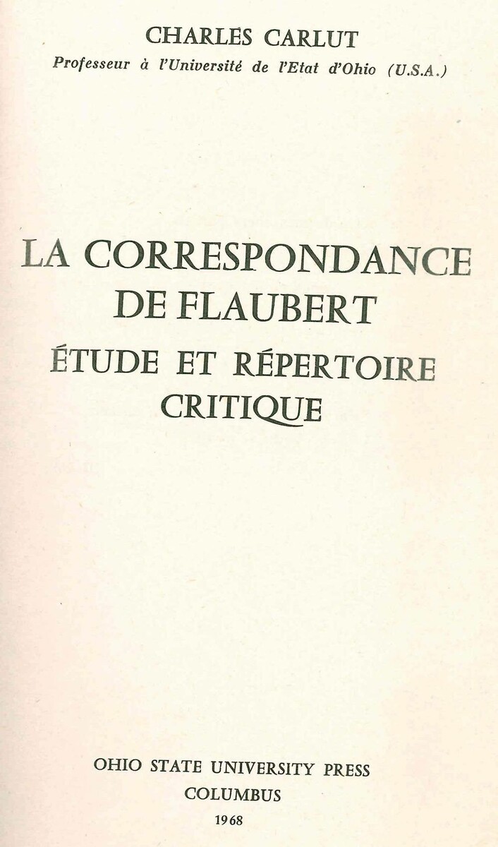La Correspondance de Flaubert