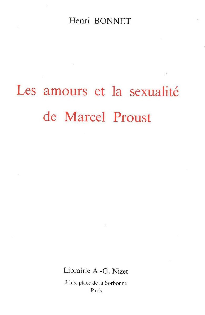 Les Amours et la sexualité de Marcel Proust