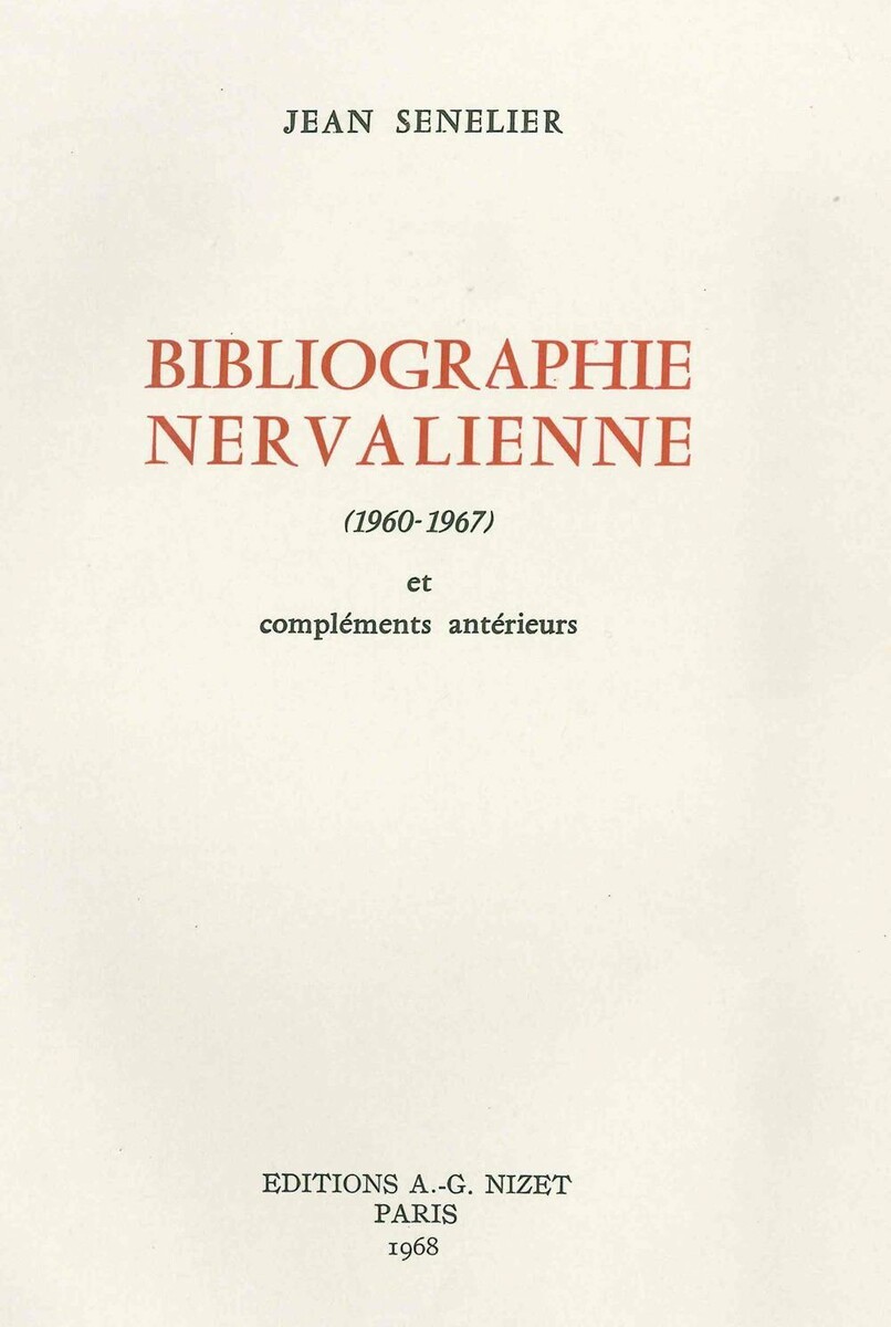 Bibliographie nervalienne 1960-1967