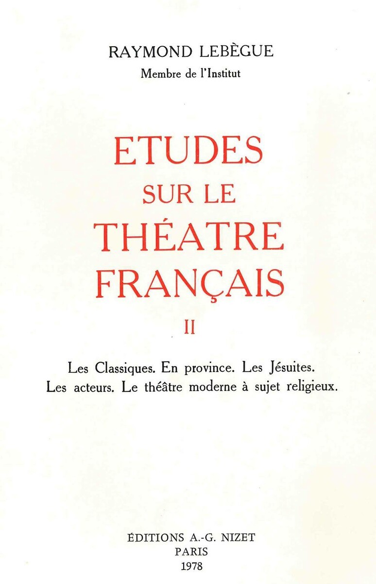 Études sur le théâtre français, T2