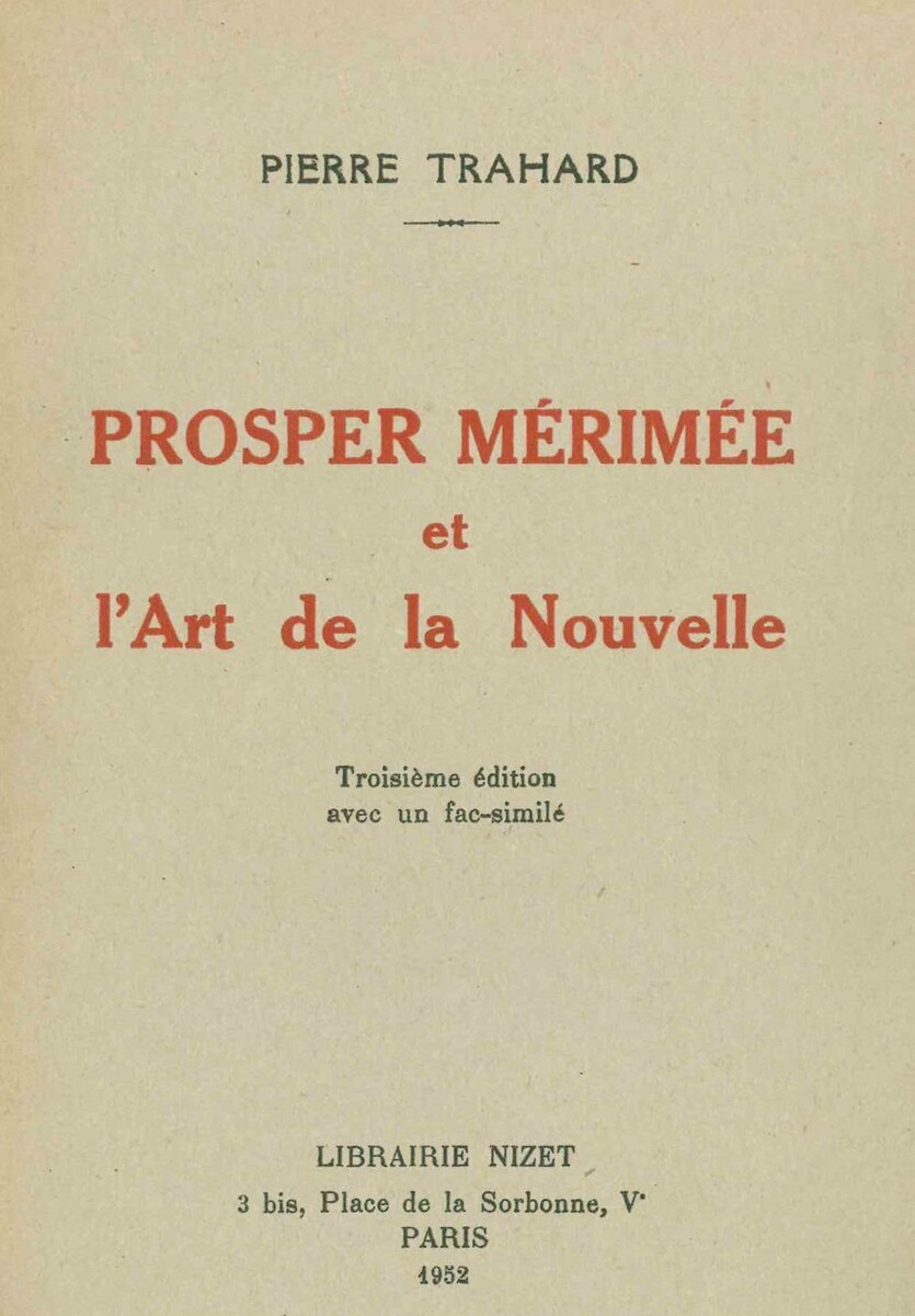 Prosper Mérimée et l'Art de la Nouvelle