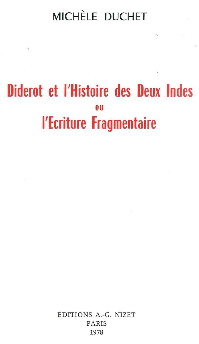 Diderot et l'Histoire des Deux Indes