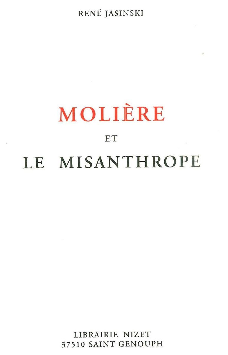 Molière et Le Misanthrope