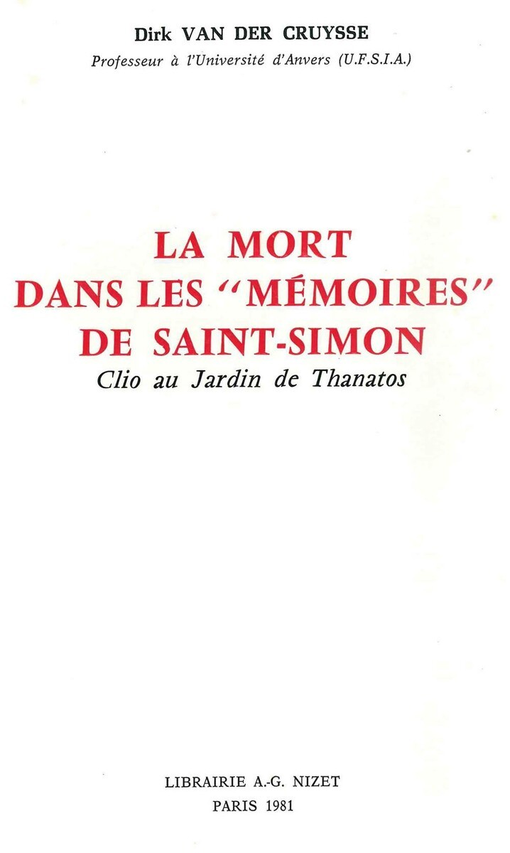 La Mort dans les Mémoires de Saint-Simon