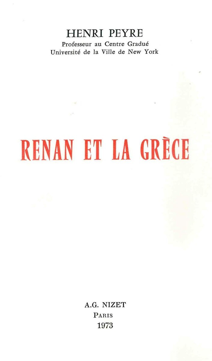 Renan et la Grèce