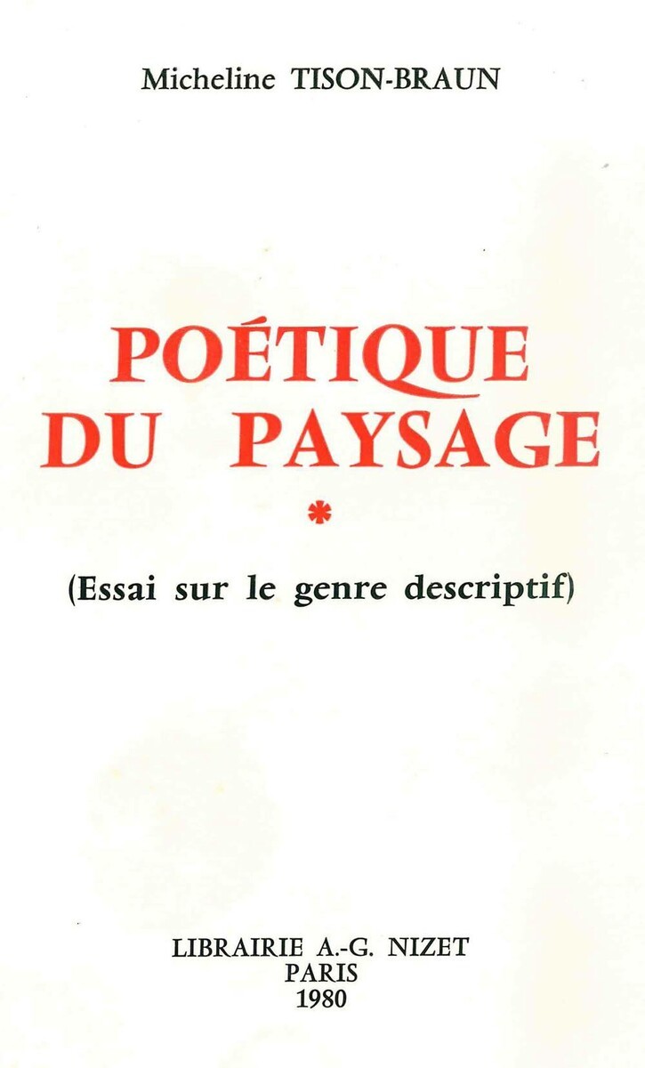 Poétique du paysage