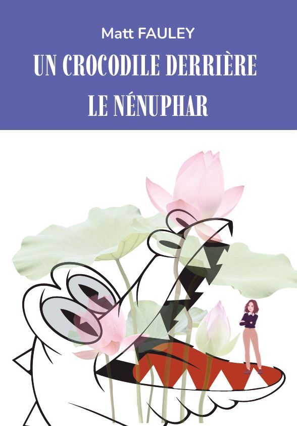 Un crocodile derrière le nénuphar
