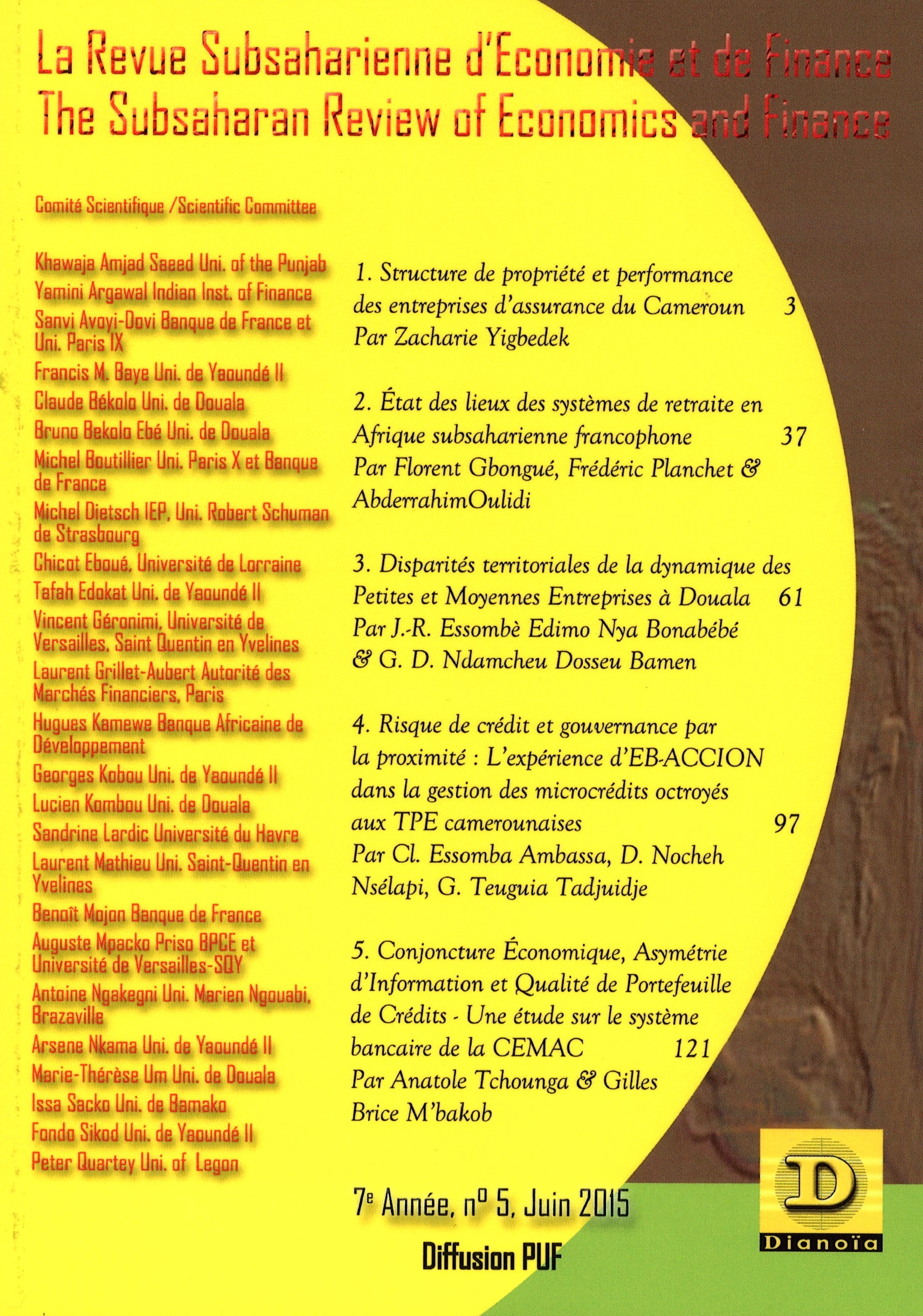 Revue subsaharienne d'économie et de finance