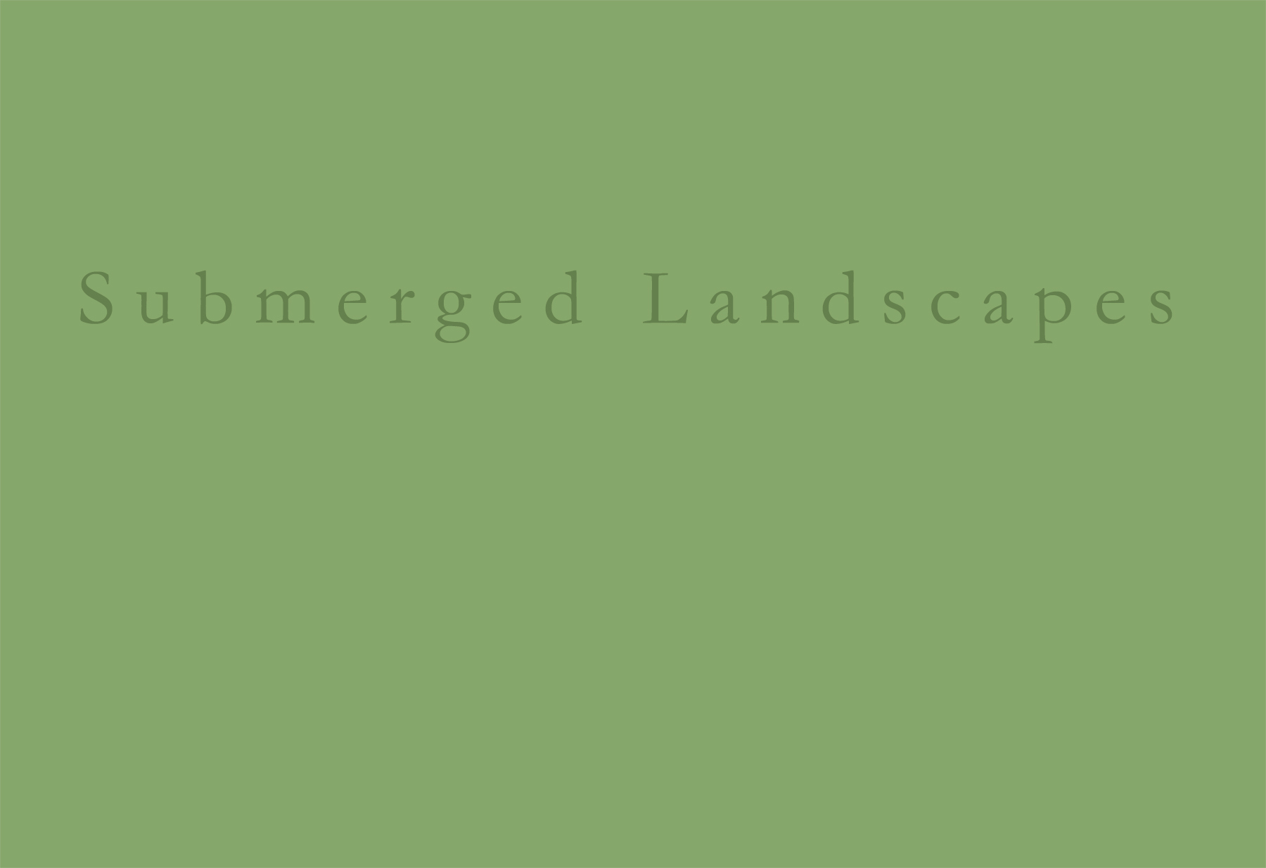 Submerged Landscapes: A pinhole photographic tale