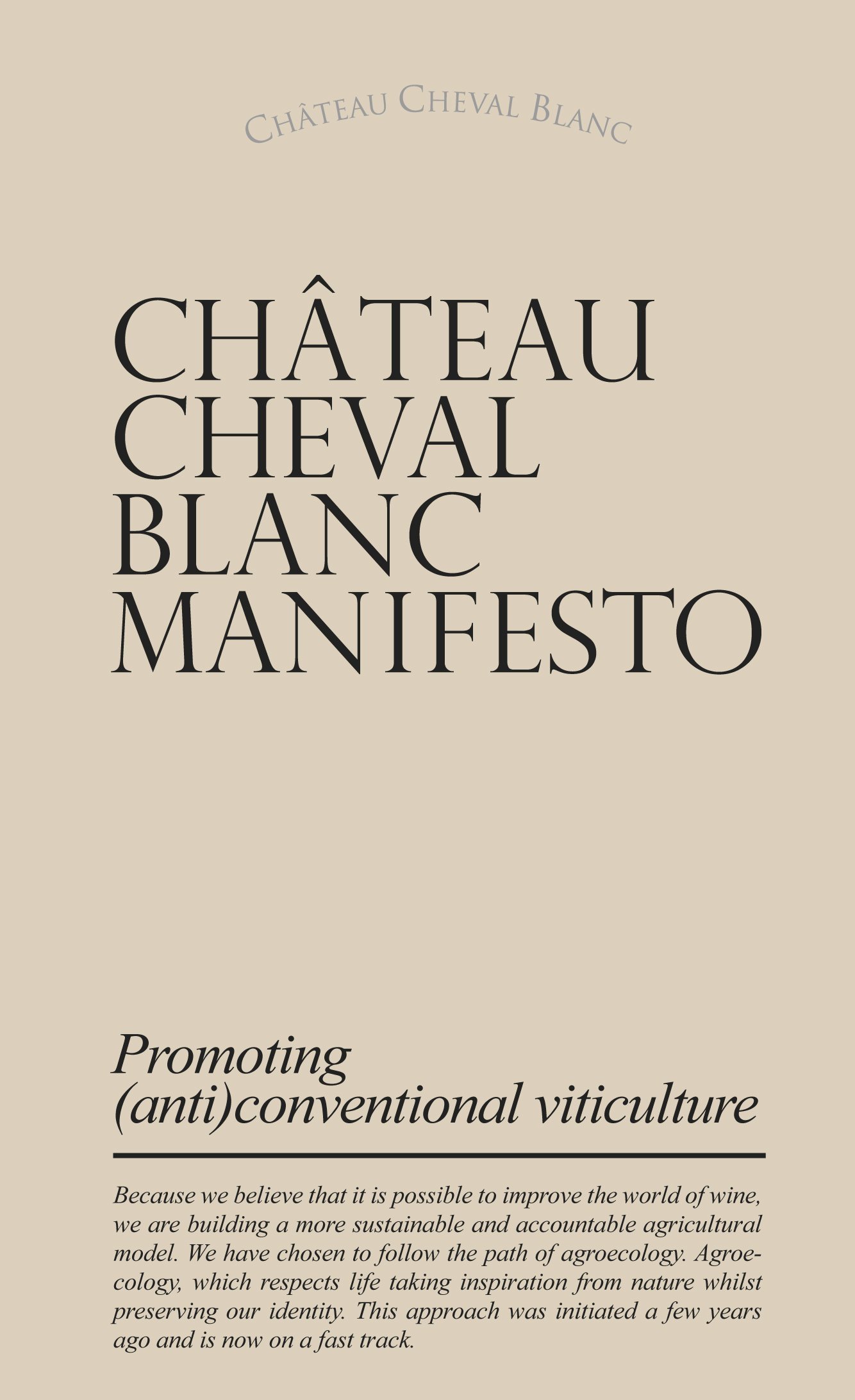 CHÂTEAU CHEVAL BLANC MANIFESTO  - Anglais