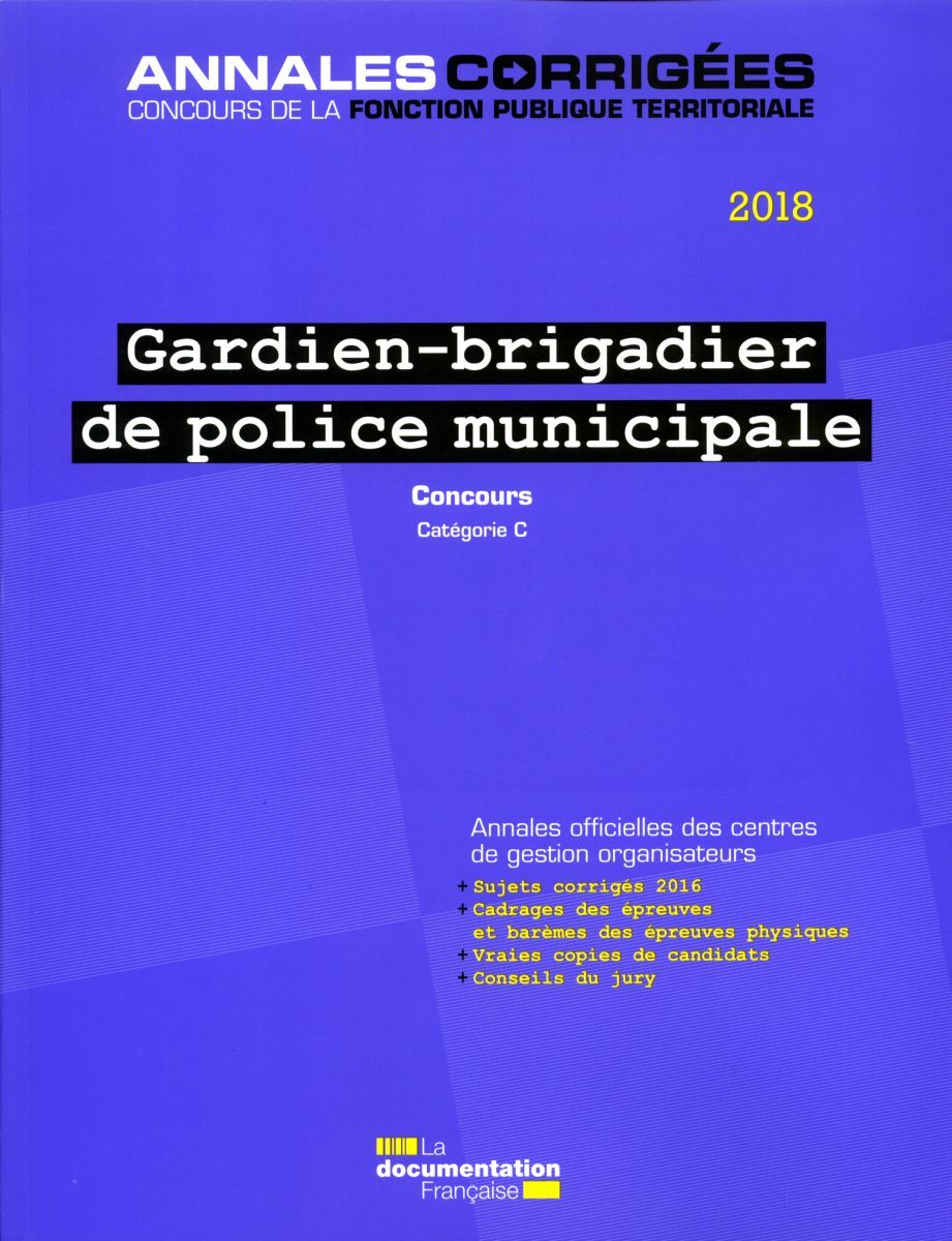 Gardien-brigadier de police municipale 2018 - Concours