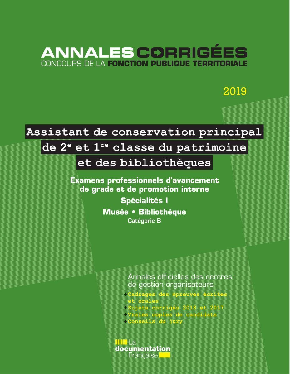 Assistant de conservation principal du patrimoine de 1re et 2e classe