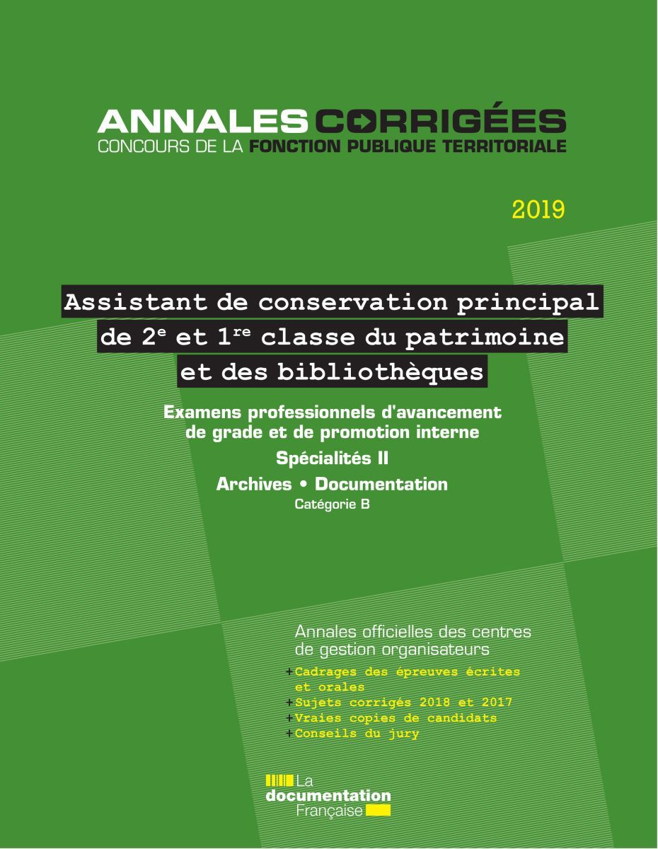 Assistant de conservation principal du patrimoine de 1re et 2e classe