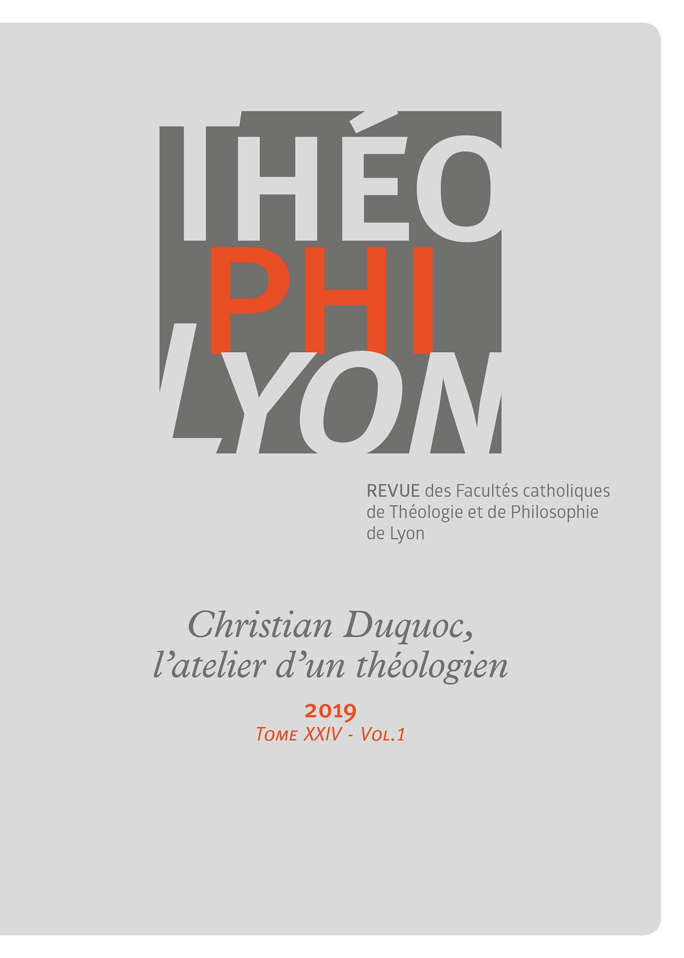Théophilyon XXIV vol 1 - 2019