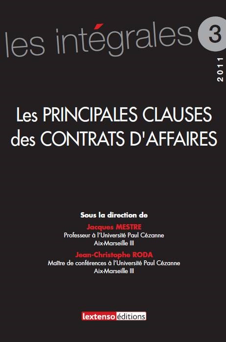 LES PRINCIPALES CLAUSES DES CONTRATS D'AFFAIRES