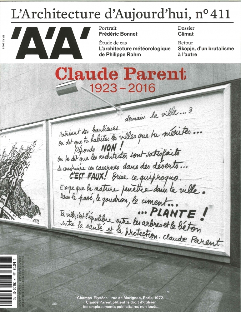 L'Architecture D'Aujourd'Hui N°411 Claude Parent Mars 2016