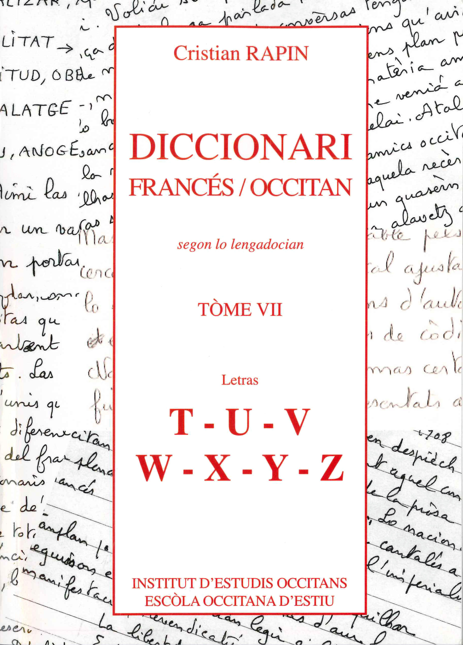 Diccionari francés / occitan T7 [T-Z]