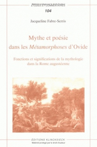 Mythe et poésie dans les Métamorphoses d'Ovide
