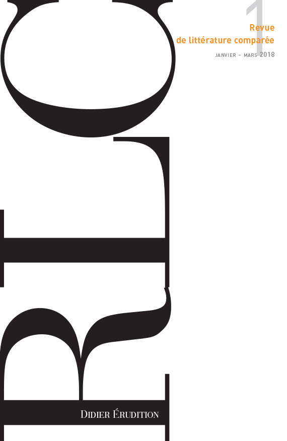 Revue de littérature comparée - N°1/2018