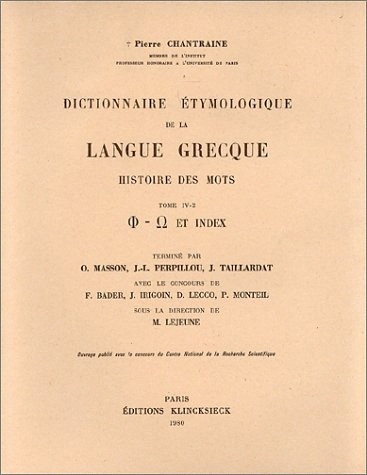 Dictionnaire étymologique de la langue grecque