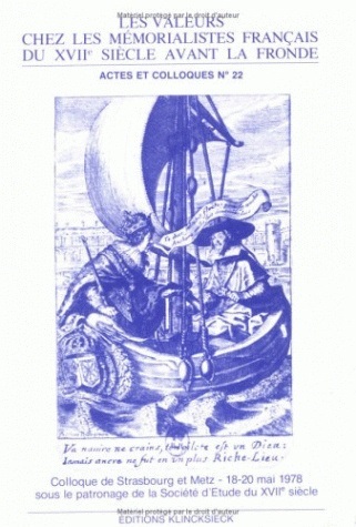 Les Valeurs chez les Mémorialistes français du XVIIe siècle avant la Fronde