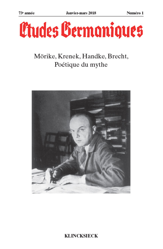 Études germaniques - N°1/2018