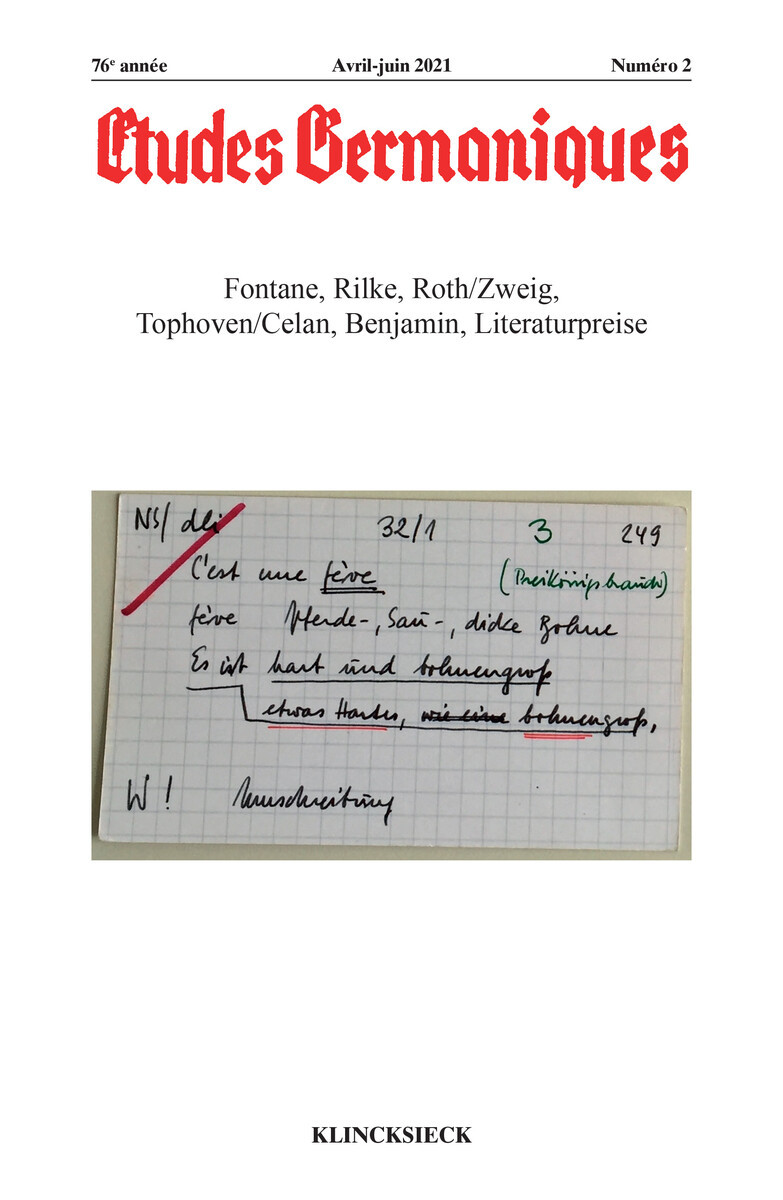 Études germaniques - N°2/2021