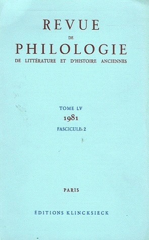 Revue de philologie 1981/t55,2