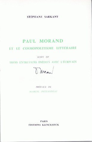 Paul Morand et le cosmopolitisme littéraire