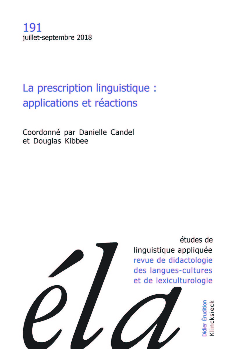Études de linguistique appliquée - N°3/2018
