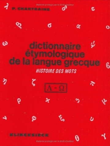 Dict.etymologique langue grecque/3-4 1vol