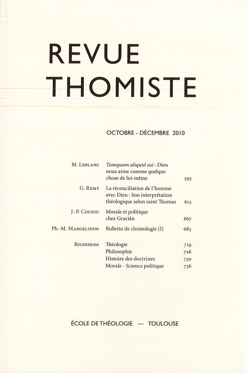 Revue thomiste - N°4/2010
