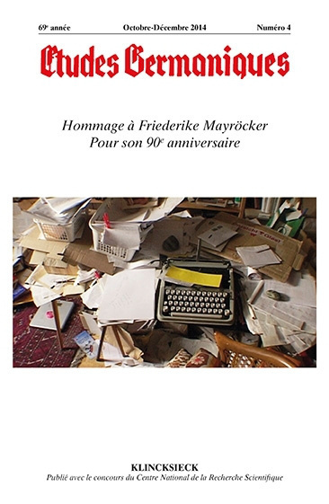 Études germaniques - N°4/2014